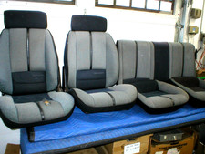 1982-2002 Camaro Firebird Grey Black Combo Cloth Front Rear Seats Set Gm Oem 92 1982-2002 Camaro Firebird Grey Black Combo Cloth Front Rear Seats Set Gm Oem 92