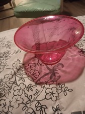 K DAHL Davis North Rim 1993 Crawford CO Colorado CRANBERRY Studio Art Glass BOWL