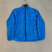 Patagonia Nano Puff Jacket Kids Boys Size Medium Blue Full Zip READ