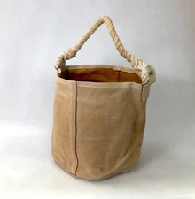 Folding Canvas Bucket with Rope Handle