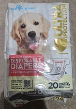 Paw Inspired Ultra Protection Disposable Dog Diapers -30 Count XL-New