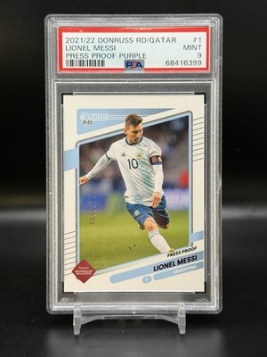 2021-22 Panini Lionel Messi #1 Press Proof Purple /199 PSA 9