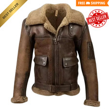 Bomber uomo RAF fatto a mano invecchiato aviatore militare B3 marrone saldi natale