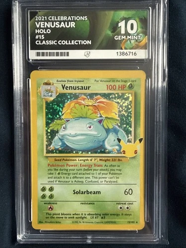 Pokémon TCG 2021 Celebrations VENASAUR Holo Ace 10 Gem Mint