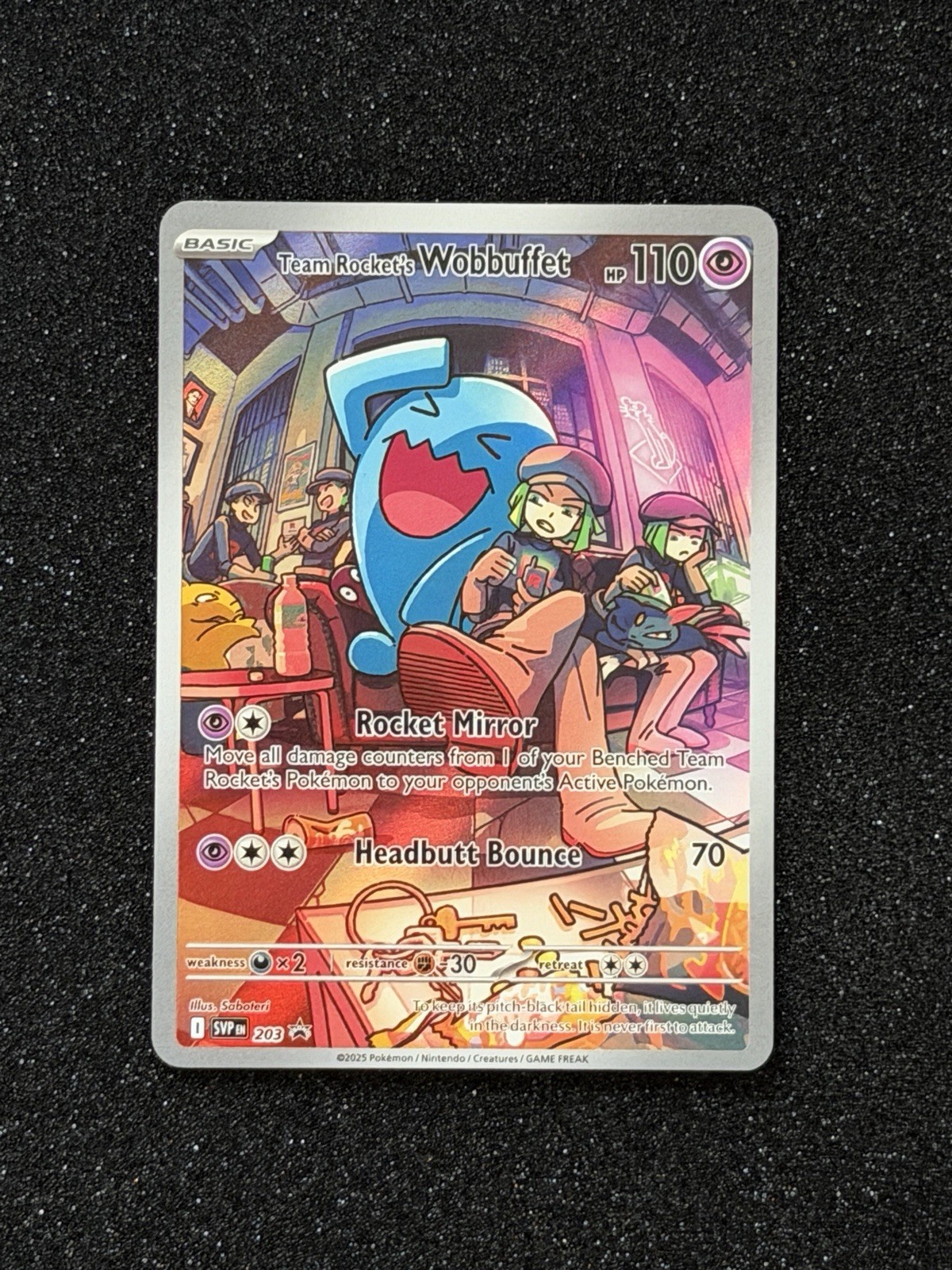 Pokemon TCG Team Rocket's Wobbuffet 203 Scarlet & Violet Black Star Promo