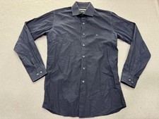 Givenchy Shirt Mens Medium Gray Slim Fit Long Sleeve Micro Print Cotton
