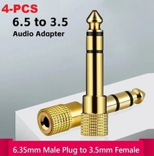 4x TRS Stereo Audio Headphone Adapter 6.35mm 1/4" Male to 3.5mm 1/8" Female Jack