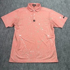 Bad Birdie Polo Shirt Mens Medium Paint Splatter Performance Stretch Golf