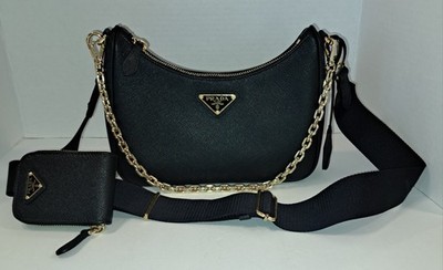 Prada Re-Edition Bag Black Saffiano Leather Shoulder