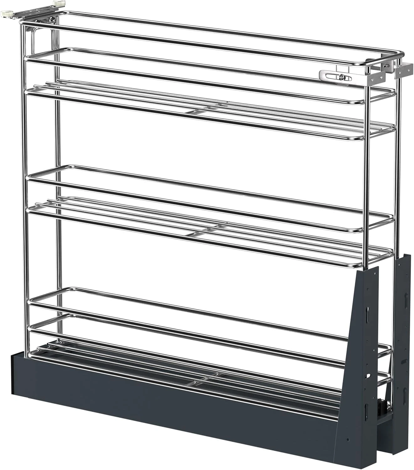 Narrow Pull Out Spice Rack - 3 Tier Cabinet Organizer & Slide Out Shelves