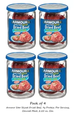 (4 pack) Armour Star Sliced Dried Beef, Jarred Meat, 2.25 oz.