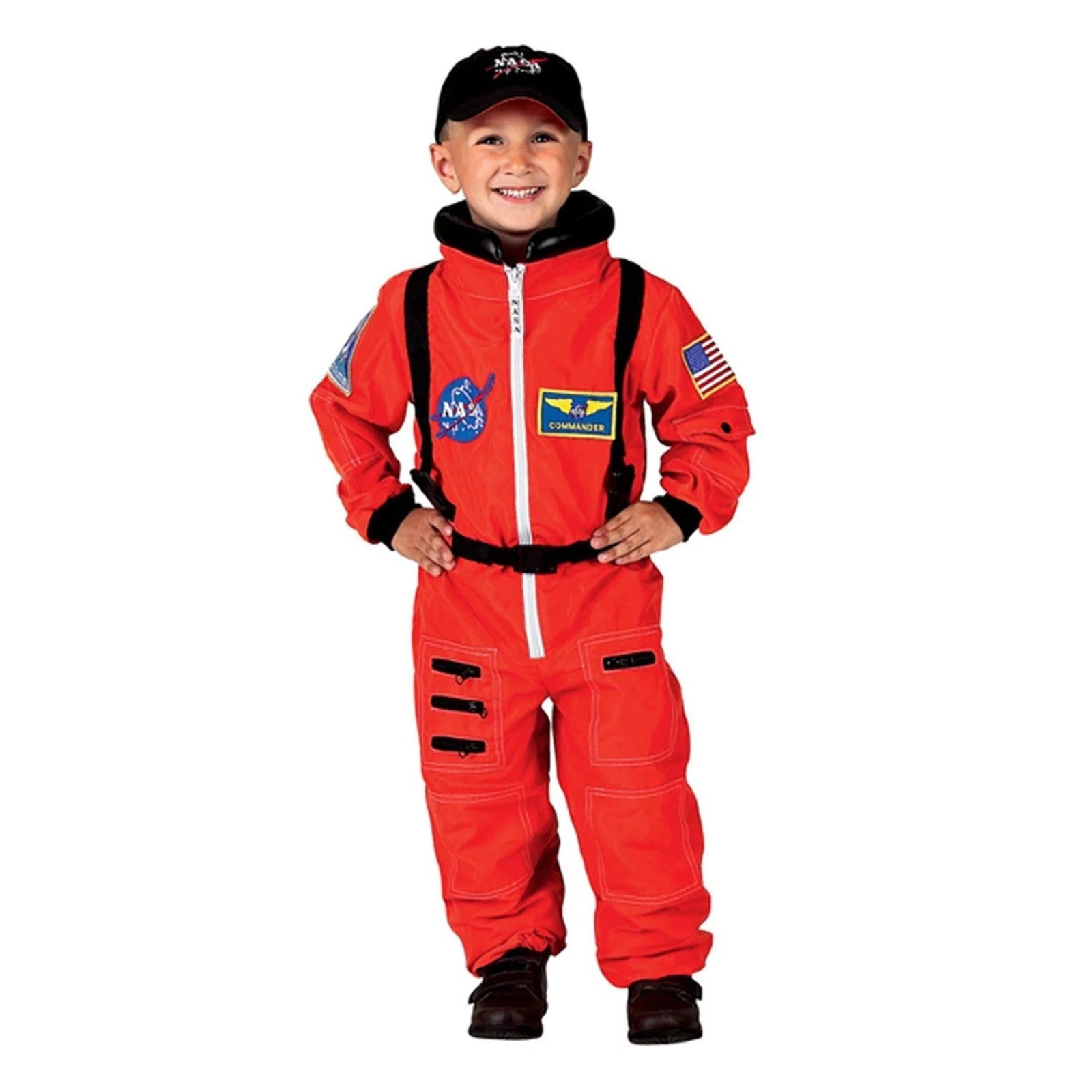 Disfraz De Niño De Astronauta (Naranja) Con Gorra