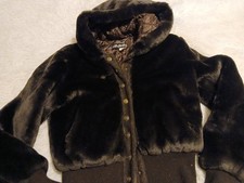 Women's Faux Fur plush Hooded Jacket Size S