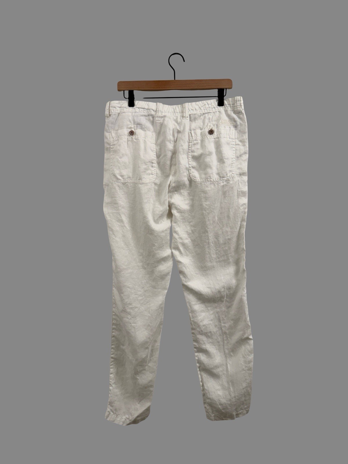 SAINT BARTH MC2 Solid White LINEN Drawstring Pant… - image 3
