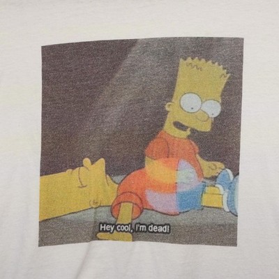 Simpsons Bart Shirt White Small Hey Cool Im Dead Funny
