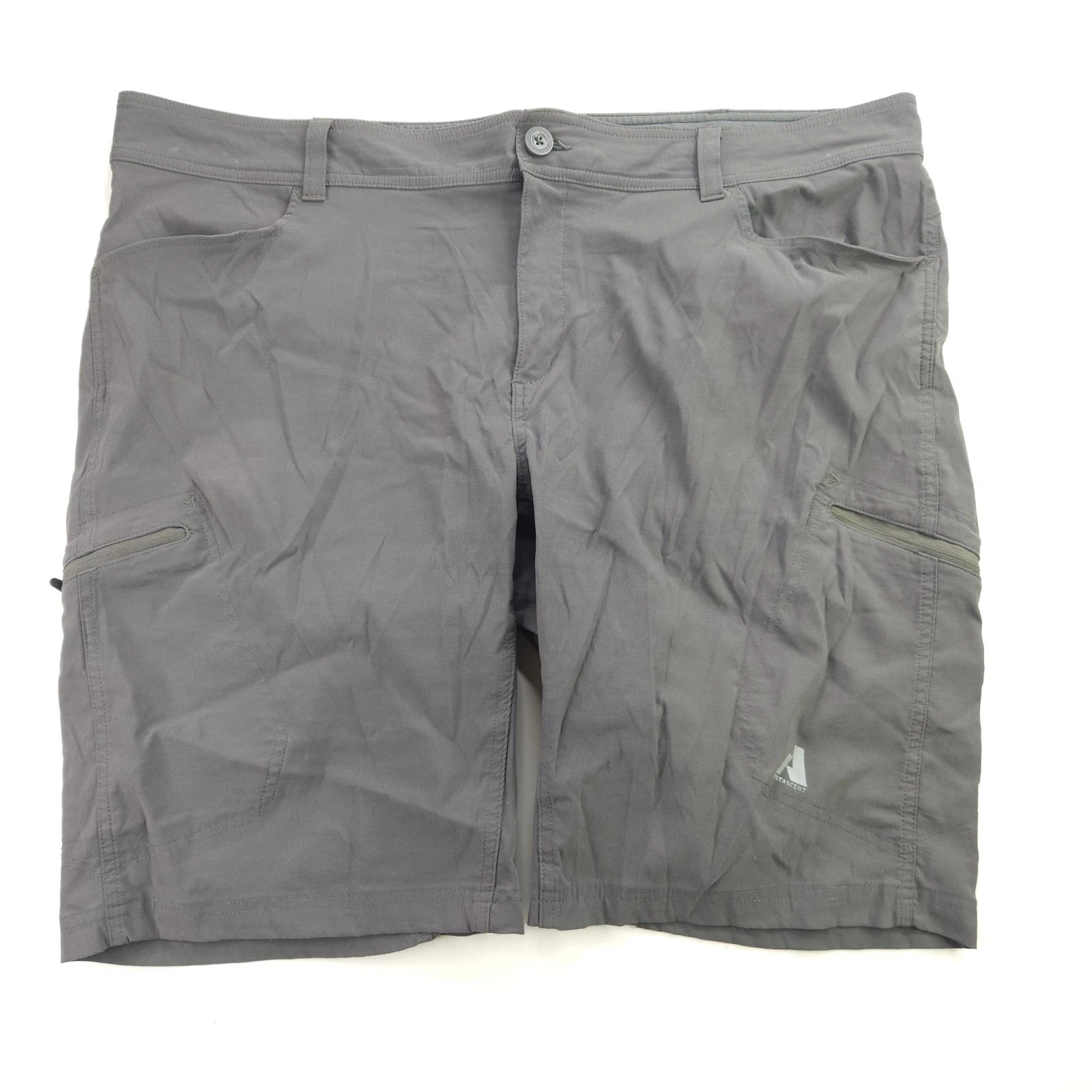Eddie Bauer First Ascent 12" Guide Pro Cargo Shorts Gray Men's 46 Nylon Hiking