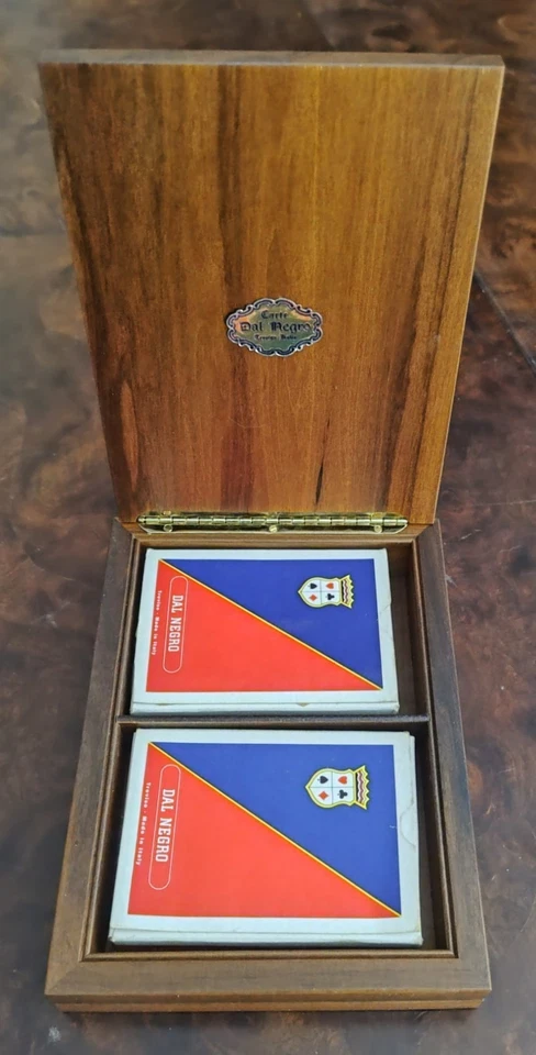 2 Mazzi Carte Dal Negro Scatola In Legno Pregiato. Carte Usate Poco. - Image 4 of 4