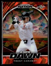 2025 Leaf Baseball Nation #NB-98 Trent Caraway A New Dawn 1/4 Crystal Red card
