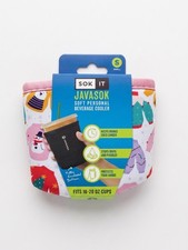 SOK-IT Java Sok Iced Coffee / Soda Insulated Neoprene Cup Sleeve Small Florl New