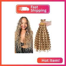 32 32 32 Inch P27613 Boho Human Hair Deep Wave Bulk Blonde Boho Braiding Hair De
