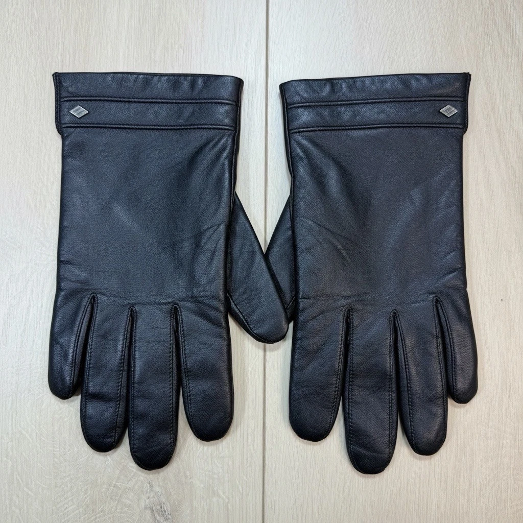 VTG Joseph Abboud Leather Cashmere Lined Gloves Mens XL Black Luxury Warm