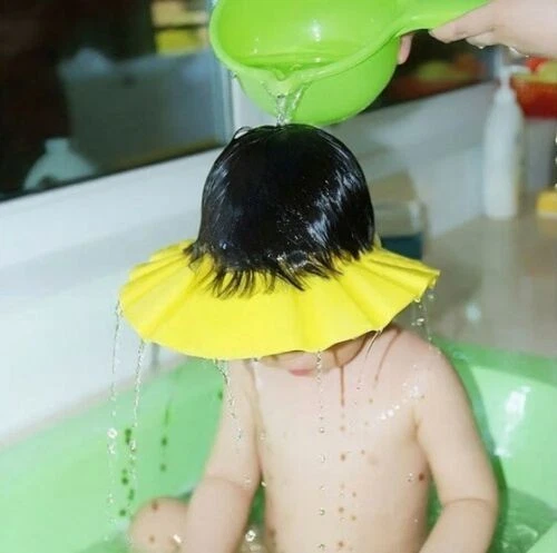 Verstellbare Baby Kinder Shampoo Bad Dusche Mütze Kappe Waschen Haare Wasserdicht Schild