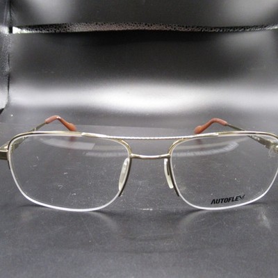AUTOFLEX Eyeglass Frames by Flexon 104 710 Gold Full Rim 58-18-150 Men's/Unisex