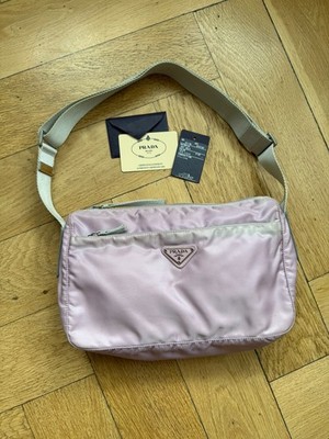 Prada Vintage Nylon Umhängetasche Crossbody Bag Lila Flieder Y2K Echtheitskarte