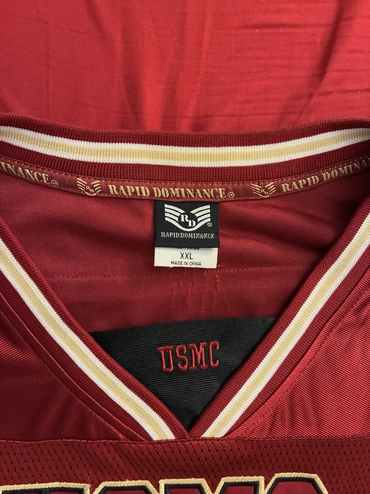 US Marine Corps Football Jersey Red, Rapid Dominance Size XL - Image 4 of 4