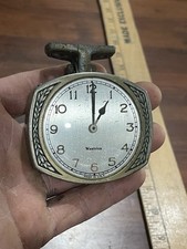 Vtg 1920-1930's Working Westclox Luminous Art Deco Dash Panel Automobile Clock