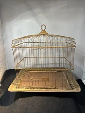 Vintage Hendryx Metal Bird Cage Rectangle Feeder 20’s Spring Door