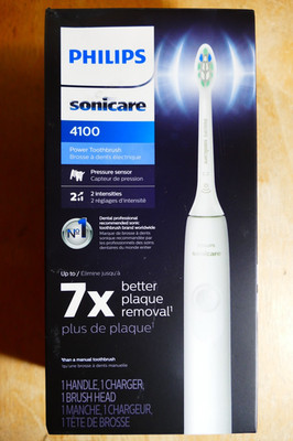 New Open Box Philips Sonicare 4100 Rechargeable Power Toothbrush HX3681/23 White