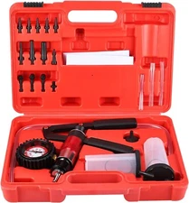 21Pcs Hand Held Vacuum Pressure Pump Tester Brake Fluid Bleeder  Car Tool Kit