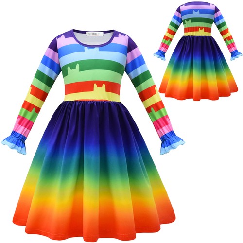 Girls Princess Gabbys Dollhouse Costume Bowknot Skirt Birthday Party Fancy Dress - Picture 28 of 30
