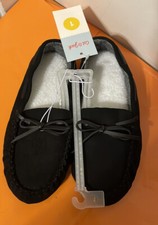"Mocasín acolchado polar forrado suelas de goma para niños talla 1 8,5"" tacón 2 puntera original $15"