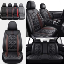 For Cadillac Leather Car Seat Cover Front Rear Full Set 5-Seat Protector Cushion