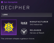 halo infinite Butterfinger Decipher Nameplate