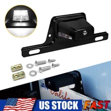 Black Bracket Mount Led License Plate Light For Trailer Utv Atv Truck Universal