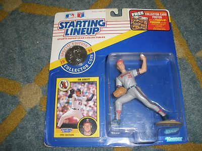 STARTING LINEUP JIM ABBOTT ACTION FIGURE WITH COIN KENNER 1991  T