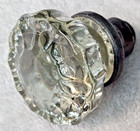 Original “Vintage” Glass Door Knobs  2 in. Round cut Diamond w Set Screw