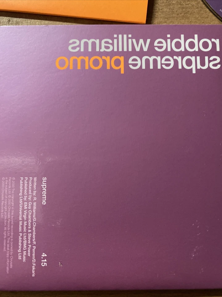 Robbie Williams ‎– Supreme Promo Single CD 2000 NEU new - Bild 4 von 4