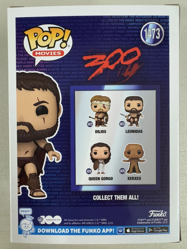 Leonidas (usado en batalla) 1473 ~ Warner Brothers: 300 ~ vinilo Funko Pop ~ películas Foto 3 de 4