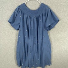 Old Navy Womens  Dress Plus 2X Blue Smocked Floral Lightweight Flowy