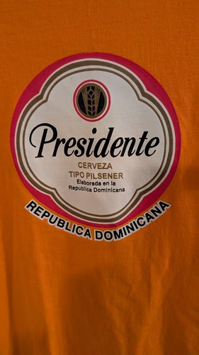 Presidente Beer T-Shirt Orange Size Medium