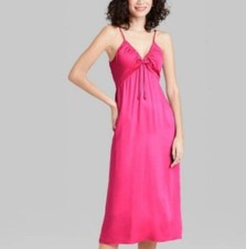 Women's Wild Fable Target Tie Back Slip Dress Berry Pink Size XXL