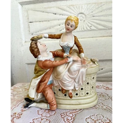 Vintage 1950s Lenwile Ardalt Victorian Couple Bisque/Porcelain Figurine Lamp - Image 1 of 4