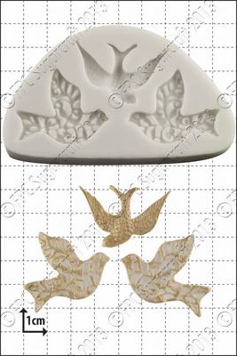 Silikonform Drei kleine Vögel | Futterverwendung FPC Sugarcraft KOSTENLOSER UK-Versand!