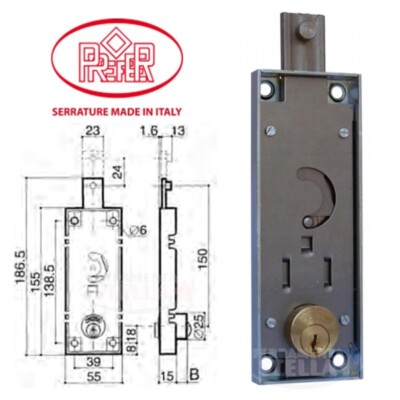 Serratura Per Basculante E Garage - Cilindro Rotondo Con Catenaccio, Montaggio Semplice - Foto 10