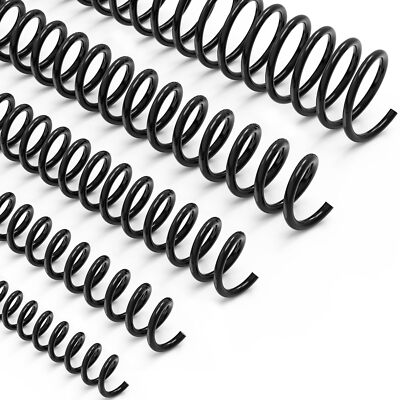 100 Pack Plastic Spiral Binding Coils 1/2''12mm 90 Sheet Capacity 41 Pitch Bla...