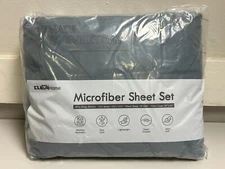 ClevaHome 4-Piece King Size Sheet Set-Silver Blue